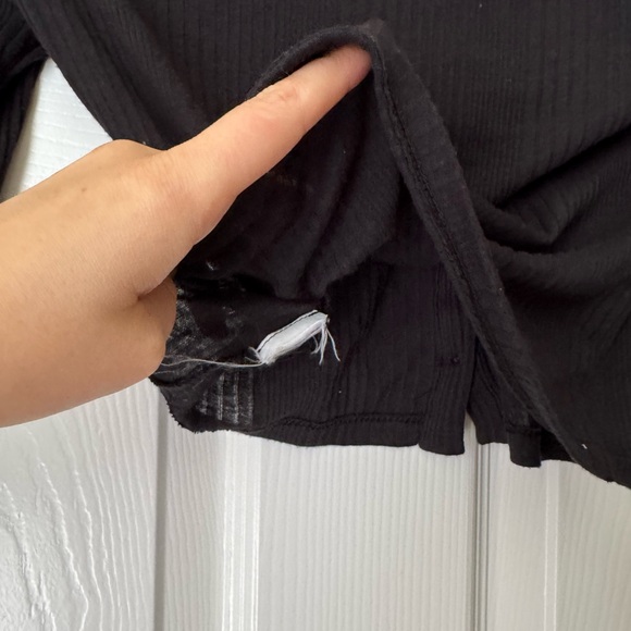 Madewell Variegated Rib V-Neck Polo Shirt - Picture 4 of 4